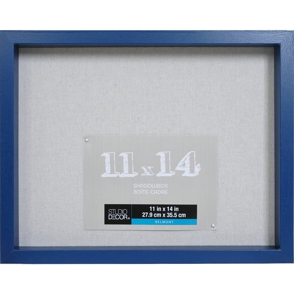11" x 14" Sapphire Blue Belmont Shadow Box by Studio Décor - Includes Pre-attached Hanging Hardware - Horizontal or Vertical Display - 1 Pack