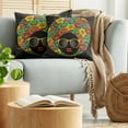 thumbnail image 5 of Ambesonne Retro Throw Pillow Cover 2 Pack, Woman Head Flower Hair, 24", Multicolor, 5 of 5