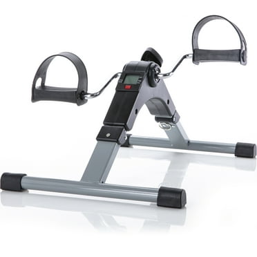 Folding Pedal Exercise Bike to Strengthen and Tone Legs or Arms With Electronic Display - Great Cardio Exercise Bike for Seniors & Office Workers - Best Small Exercise Equipment for the Home