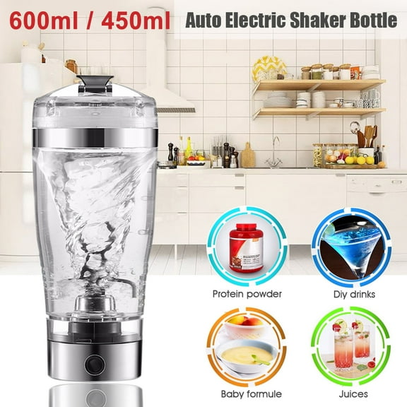 Walbest Digoo DG-VX1S Portable Electric Shaker Bottle Vortex Mixer Bottle, Protein Shaker Cup, 450 ML/ 600ML High-Torque Battery-Powered Squeezer Shake Bottle Cup (Not Included Battery)