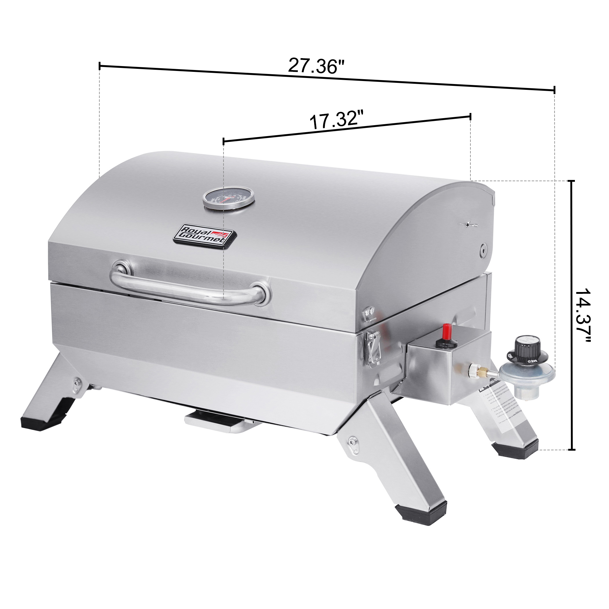 Royal Gourmet Gt1001 Portable Propane Bbq Grill 10000 Btu Stainless Steel Silver 5082