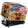 thumbnail image 3 of LedBack Highland Cow Print Toaster Cover, Sunflower American Flag Print Bread Maker Cover Suitable for Most 2 Slice Toasters, Anti-dust Kitchen Broiler Cover Machine Washable, 3 of 3