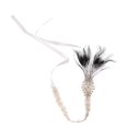 thumbnail image 2 of Diadema de charnela Macarena de pelo con decoración de imitación de diamante color beige blanco, 2 of 8