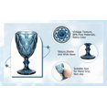 thumbnail image 5 of 6pcs Glass Goblet Vintage Stemware Wine Cup Retro Embossed Footed Glassware Wine Goblet for Iced Beverage Wine Cocktail (Blue), 5 of 6