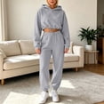 thumbnail image 5 of Bovxnpu Womens 2 Piece Outfits Tracksuit Sets Hooded Long Sleeve 2 Piece Casual Sportwear Set Matching Outfits, 5 of 9