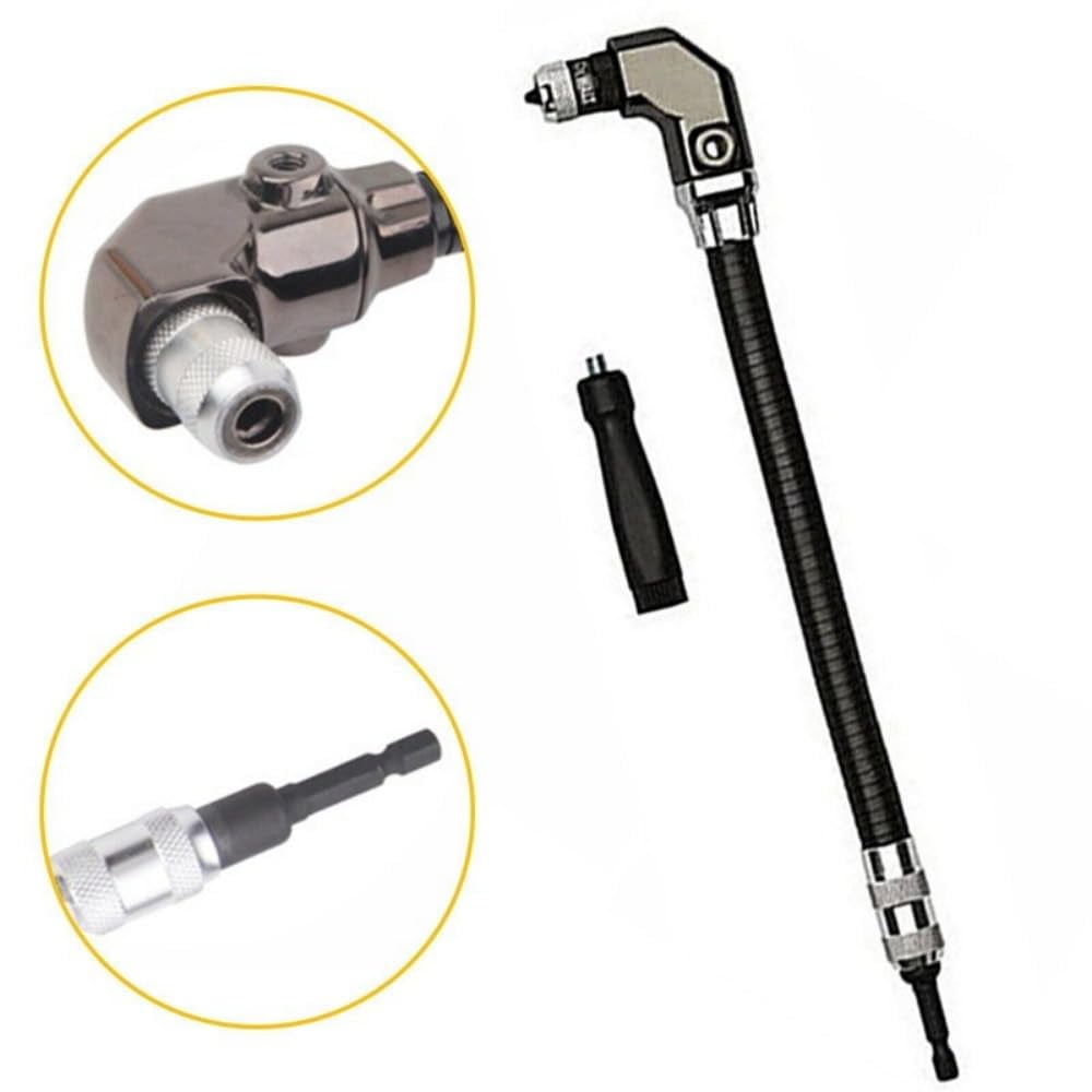 90 Degree Right Angle Drill Hex Socket Drill Bit Adjustable Flexible Bits 6.35mm Screwdriver Adapter Angle Extension Power Drill Attachment