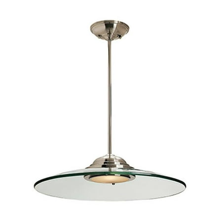 Phoebe 50444LED-BS-8CL 1 Light Convertible Semi Flush Pendant in Brushed Steel with 8mm Clear Glass Glass