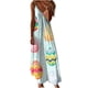 thumbnail image 1 of Vestido de Verano Casual sin Mangas Impreso Correa de Cuello en V Vestido de Sol Largo para las Mujeres, Vestido de Vacaciones Suelto, 1 of 5