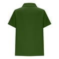 thumbnail image 4 of Charella Women's Fashion Tops Half Zip Turn down Collar Short Sleeve T Shirts Summer Casual Loose Fit Comfy Clothes (M, Green), 4 of 6