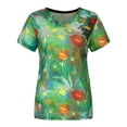 thumbnail image 3 of PATLOLLAV Summer Womens Plus Size Casual Short Sleeve Print V-Neck Blouse Tops, 3 of 5