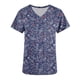 thumbnail image 4 of Tops Cortos para las Mujeres Impreso Bolsillo V-Cuello Enfermera Estilo Blusa, Casual Y Cómodo Manga Corta Superior, 4 of 5