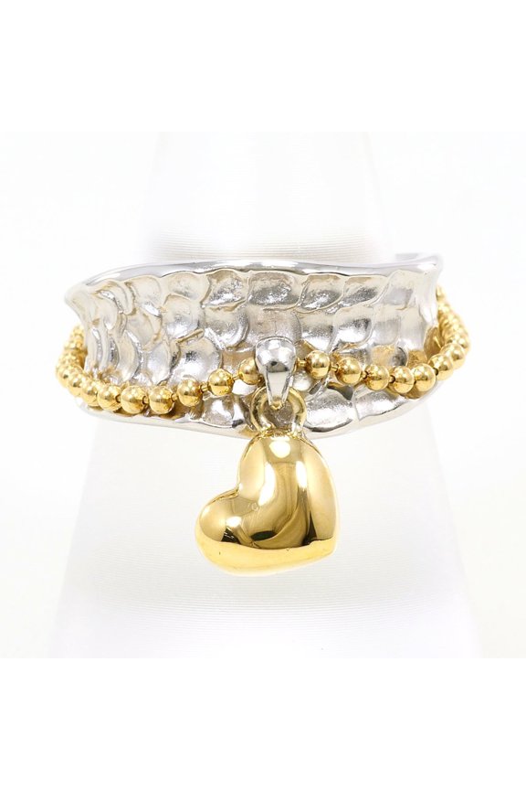 Pre-Owned PT900 Platinum 18K Yellow Gold Ring, Size 1, Total Weight 13.0g Condition.