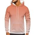 thumbnail image 1 of Dagugfen Plus Size Tops for Men Sweatshirts Hoodie Drawstring Slim Comfy Gradient Color Pullover Casual Tops Pocket Fashion, 1 of 5