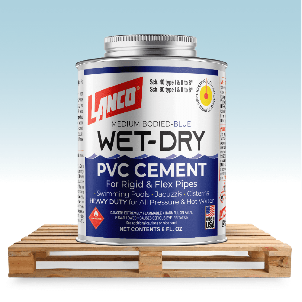 Lanco Wet-dry PVC Cement Blue Finish, 8 Ounce
