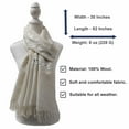 thumbnail image 3 of Ivory Long Big Long Woolen Scarf Fashionable Shawl Wrap Sunscreen with Ivory Paisley Motif Embroidery with Hand Knotted Tassels For Women, Girls, 3 of 3