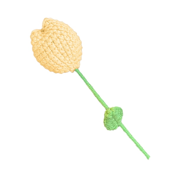 Tejido hecho a mano, regalo romántico de San Valentín de un solo tulipán para esposa, flores de tulipán para la entrega del Día de la Madre