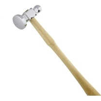 The Beadsmith Two-Sided Chasing Hammer - 11.5 Inches Wooden Handle, 2.25” Steel Head with a 14mm Ball Pein & 25mm Domed Face – Metalwork Tool Used to Add Texture & Dimension to Metalwork