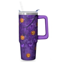 Spooky Halloween 30oz Tumbler with Handle and Straw Lid – Pumpkin Gift Travel Coffee Mug – Insulated Cup