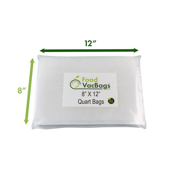 1200 FoodVacBags 8x12 Quart Embossed Vacuum Sealer Bags for