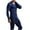 Blue-A, variant on 2Pcs Mens Silk Winter Thermal Set Soft Underwear Base Long Johns Set V Neck Silk Shirt And Pants Blue L