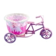 thumbnail image 1 of Soporte para plantas con flores artificiales para bicicleta, arreglo floral en forma de mini triciclo rosa, 1 of 9