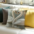 thumbnail image 3 of FCXZI Home Decor Throw Pillow Cover Swans Water Painting Linen 24x24in, 3 of 5