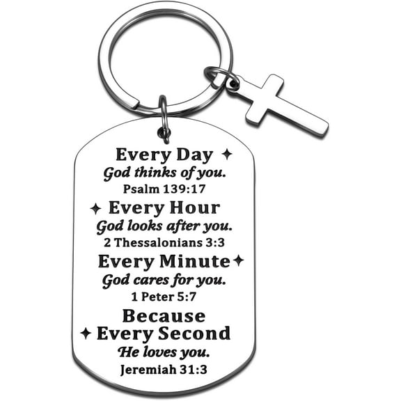 Baptism Gifts for First Communion Gifts for Spiritual Gift for Women Men Easter Basket Stuffers for Religious Keychain Christian Gift for Teen