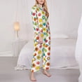 thumbnail image 3 of Fotbe Cartoon Flowers Pattern Long Sleeve Pajama Set for Women,Sleepwear Set,2-piece Loungewear Set,Soft PJs Comfy Nightwear with Pockets -Large, 3 of 7