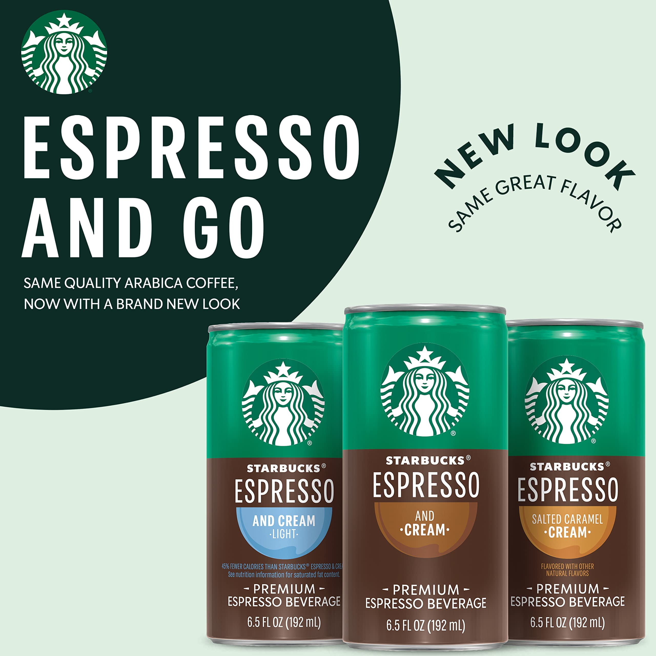 Starbucks Doubleshot Espresso & Cream Premium Coffee Drink, Ready To Drink Coffee, 6.5 fl oz Cans, 12 pack