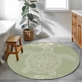 thumbnail image 4 of Turtle Green Large Area Rugs for Bedroom Living Room, Soft Non Slip Carpet Bedside Rug, Coastal Ocean Boho Flower Retro Mottled Round Floor Cover Kitchen Accent Rug 3.3' for Dining Room/Office, 4 of 9