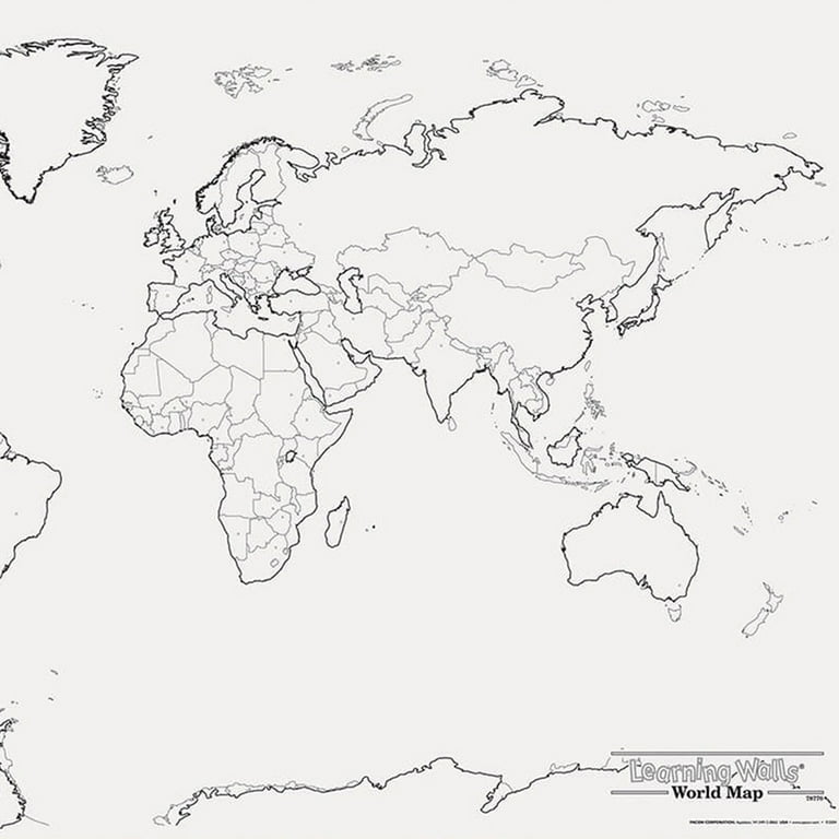 Pacon Learning Walls, World Map, 48