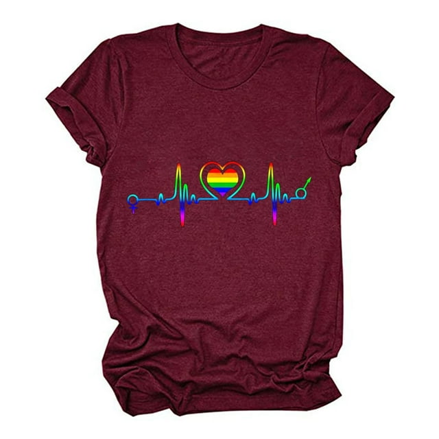 Pompotops T-Shirt à Manches Courtes Décontracté pour Femmes à Imprimé Coloré, Chandail, Hauts, Chemise