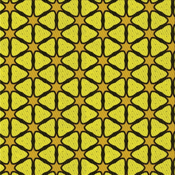 Ahgly Company Indoor Square Patterned Canary Yellow Area Rugs, 4' Square