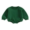 thumbnail image 1 of Combinaison pour Bébé Garçon Fille en Molleton, Chandail à Col Rond, Combinaison, Uni, Manches Longues, Chandail Bouffant, Cache-Couche, Tenue d'Automne Hiver, 1 of 9