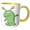 Yellow/White, variant on 3drose, Goofy Three-eyed Green Monster Cartoon, 15oz Two-tone Green Mug