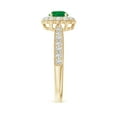 thumbnail image 3 of Angara Natural 0.45 Ct. Emerald with Diamond Halo Ring in 14K Yellow Gold for Women (Ring Size: 12), 3 of 10