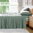 thumbnail image 3 of AiAngu Bamboo King Sheet Set, Luxury Soft 4 Pieces Bed Sheets with 18" Deep Pocket, Spa Blue, 3 of 8