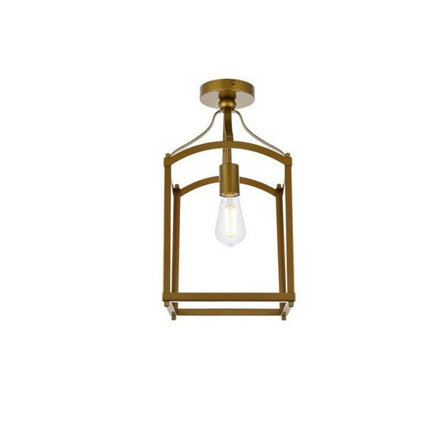 Living District LD7069F10BR Janet 1 Light Flush Mount, Brass