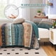 thumbnail image 3 of Set de edredón WONGS BEDDING Boho Queen de microfibra verde/marrón, 3 of 9