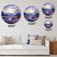 thumbnail image 4 of Designart "Pointillism Dot Art of the Violets Field I" Floral Oversized Wall Clock, 4 of 5