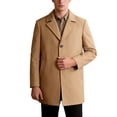 thumbnail image 4 of Purcolt Mens Pea Coats Single Breasted Notch Lapel Casual Slim Fit Trench Coat Mid Long Winter Overcoat with Pockets, 4 of 9