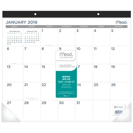Mead 12 Month Large Classic Deskpad Calendar Walmart Com