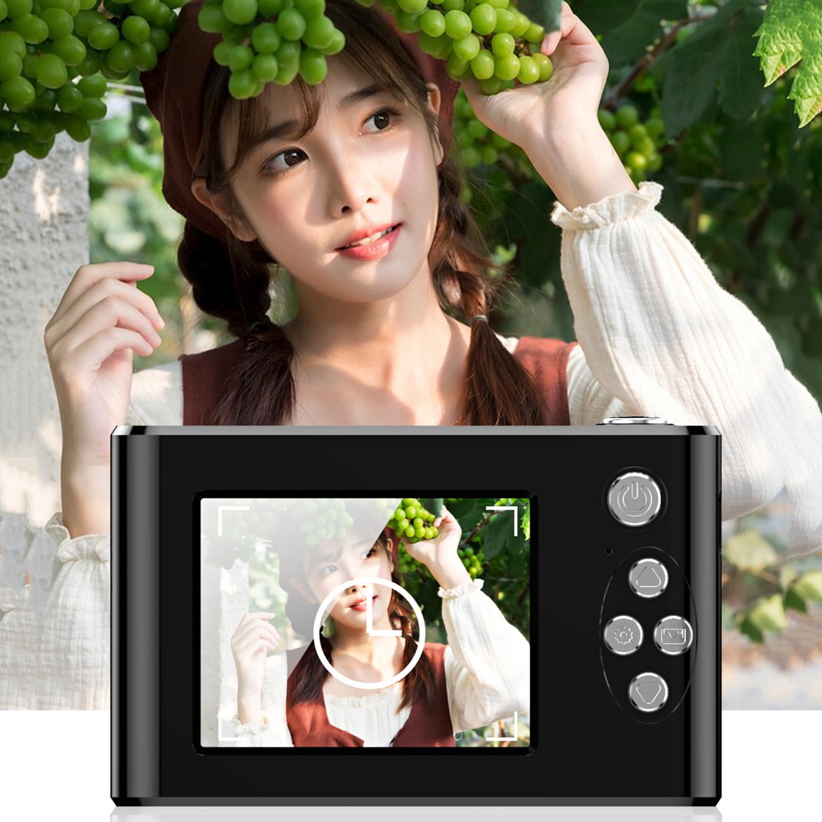 WYBXZ 48MP HD Digital Camera 2.4in IPS Screen, Take Photos and Videos, Travel Camcorder with Night Flash Light and Mirror Beauty Selfie, Supports OTG Transmission, 8X Digital Zooms