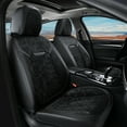 thumbnail image 3 of Coverado Black Front Car Seat Covers, Faux Leather & Flannel Auto Seat Protectors, Fashion Car Interior Accessories Universal fit Most Cars, Suvs, Pickup Trucks, 3 of 8