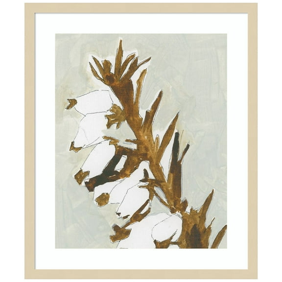 Amanti Art Naive Floral Silhouette II Wood Framed Wall Art Print