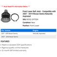 thumbnail image 2 of Front Lower Ball Joint - Compatible with 2007 - 2019 Nissan Sentra Naturally Aspirated 2008 2009 2010 2011 2012 2013 2014 2015 2016 2017 2018, 2 of 2