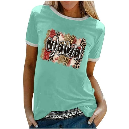 

Green Tops for Women Summer T-Shirt for Women Women s Fashion Short Sleeve Round Neck Loose Tops Blouse Puff Sleeve Knitted Summer T-Shirt for Women Mint Green XXL