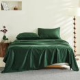 thumbnail image 3 of Simple&Opulence 100% Supima Cotton Sheet Set 600 Thread Count for Twin XL Bed Sateen Weave Long Staple - Fitted and Flat Sheet with 1 Pillowcase Luxury Hotel Quality 3PCS Bedding Sheets(Dark Green), 3 of 8