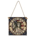 thumbnail image 2 of Wall Art Decor, Patriotic Home Decor, Vintage 4Th of July Decor, Independence Day Decorations, 6X6 Inch Rustic Wooden Hanging Plaque with Retro Liberty Print for Indoor Wall and, 2 of 5