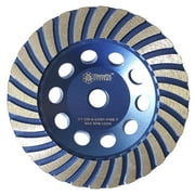 DiamaPro Systems 5 Inch Continuous Rim Turbo Concrete Grinding Cup Wheel, Fine